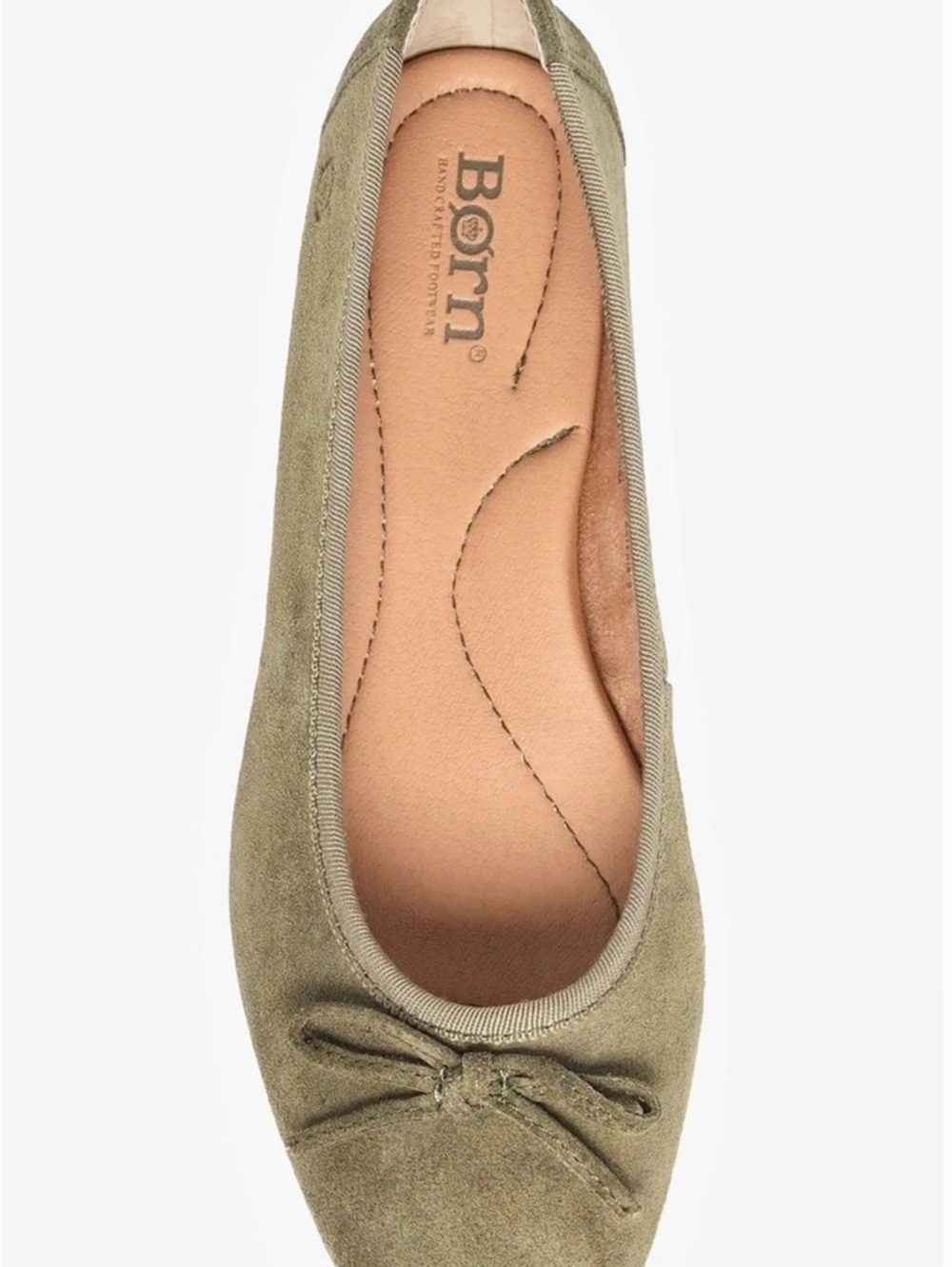 Born Julianne Suede Bow Flats in Green